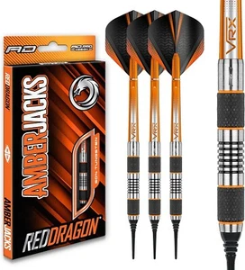 RED DRAGON Amberjack 1 Soft Tip 18g - Tungsten Soft Tip Darts Set with Flight... - Picture 1 of 6