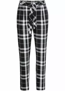 Karohose Gr. 38 Weiß Schwarz Kariert Damen-Hose Freizeit-Pants Neu - Bild 1 von 1