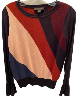 Puño campana manga larga Ann Taylor para mujer azul marino/melocotón/óxido/borgoña talla Suéter M Foto 1 de 4