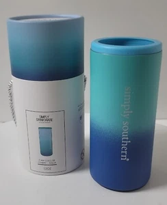 Simply Drinkware by Simply Southern Aqua Ombre 12 oz Slim Can Cooler - Picture 1 of 16