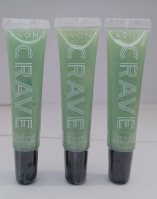 Paquete de 3 Brillos Labiales Avon Crave COMO NUEVOS MANZANA Vitamina E Acabado Ultra Brillante Foto 1 de 2