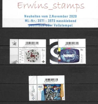 Nv1 Federal 2.November 2020 Mi N º : 3571-3573 Totalmente Sellados Esquina 1 2 - Imagen 1 de 2