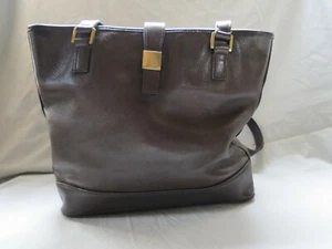 A. Gianetti Handtasche dunkelbraunes genarbtes Leder - Bild 1 von 5