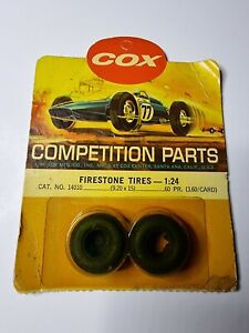 Vintage Cox Slot Car Competition Parts Firestone Tires 9.20 X 15 1:24 NO. 14010 