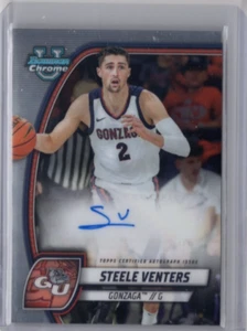 Tarjeta STEELE VENTERS NCAA Gonzaga 2024-25 Bowman Cromo U RC Auto #92 - Imagen 1 de 2