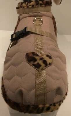 MASI DOGSDESIGN Wintermantel Hundemantel beige wasserfest Leo Herz Hunde XS S M Chihuahua Welpe