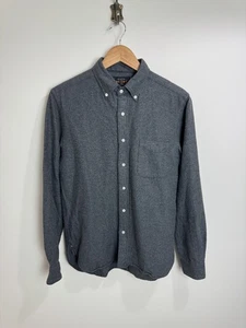Beams Flannel Cotton Minimal Shirt Mens Size S Grey Made in Japan - Picture 1 of 8