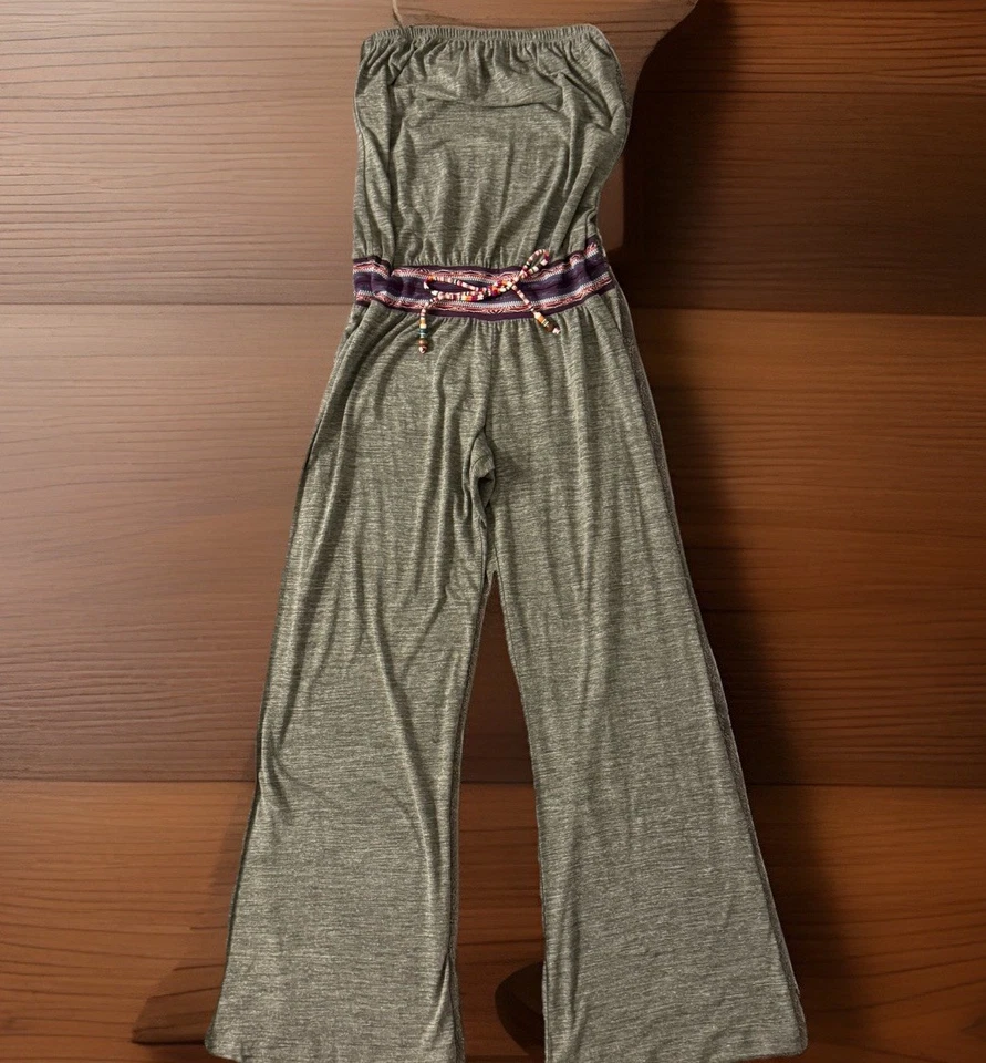 Lucky Brand 连衫裤女式 XS/S Heather 灰色秘鲁香料无袖遮盖 — 第 1/4 张图片