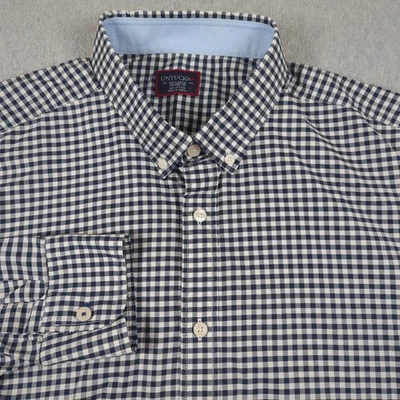 UNTUCKit Shirt Mens XXL Gray Gingham Check Long Sleeve Relaxed Fit Button Down - Image 1 of 4