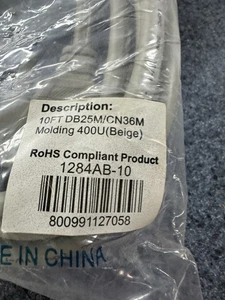 Vintage Parallel Printer Cable IEEE-1284 DB25M to CN36M 10FT - New Old Stock - Picture 1 of 4
