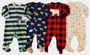 Carters Baby Boy 6 Months Sleepers Fleece Pajamas Outfits Clothes Lot MVP Dogs - Picture 1 of 10