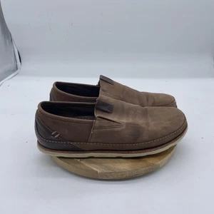 Chaco Thompson Driving Loafers Mens 9.5 Brown Leather Comfort Slip On Shoes - Picture 1 of 11