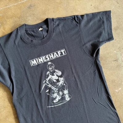 80s VINTAGE THE MINESHAFT NYC GAY & LEATHER BAR T-SHIRT SZ S NEW YORK CITY - Image 1 of 4