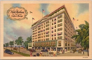 GULFPORT, Mississippi Postal HOTEL MARKHAM Street View / Curteich Linen c1934 - Imagen 1 de 2