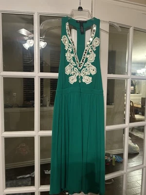 INC International Concepts Sleeveless Flora Lace Dress. Green. Size S. - image 1 of 3
