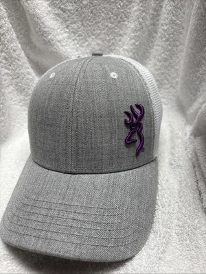 NWT Browning Nadia Baseball Cap Gray/White Hook & Loop Closure Adjustable Logo - Image 1 of 4