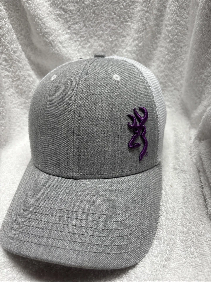 NWT Browning Nadia Baseball Cap Gray/White Hook & Loop Closure Adjustable Logo - Image 1 of 4