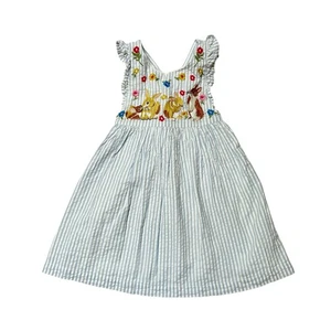 Baby Boden Seersucker Embroidered Bunny Pinnie Size 18-24m - Picture 1 of 5