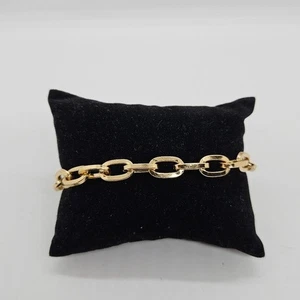 gold tone large link chain bracelet - Picture 1 of 2