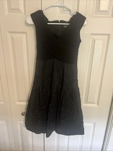 Adrianna Papell Petite Damen schwarz Cocktailkleid 2P Fit & Flare Blumenmuster - Bild 1 von 8