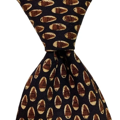 HUGO BOSS Men's 100% Silk Necktie ITALY Designer Geometric Blue/Brown/Beige EUC - Image 1 of 3