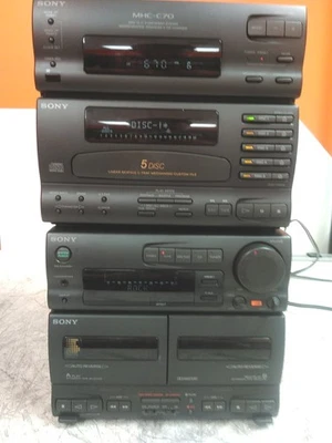 Defective Sony MHC-C70 CD Cassette Mini Hi-Fi Component System No Cable AS-IS - Image 1 of 4