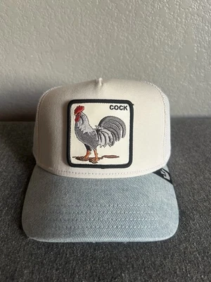 Sombrero Goorin Bros The Farm Trucker Blanco Azul Claro Gallo OSFM Envío Gratis Foto 1 de 4