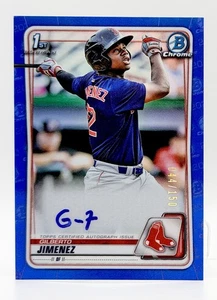 2020 Bowman Chrome Blue Refractor Gilberto Jimenez RC Auto 44/150 Red Sox - Picture 1 of 2