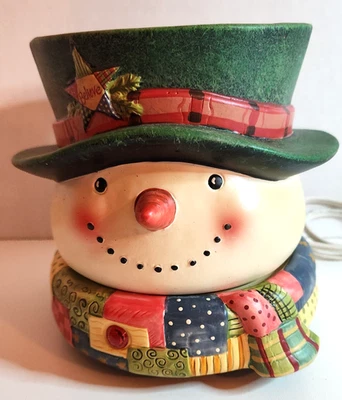 Snowman Large Jar Ceramic Candle Warmer Teresa Kogut Original Design ~ Electric - Image 1 of 4