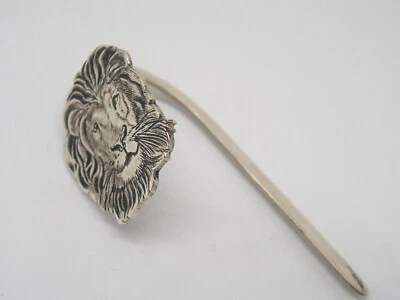 Segnalibro in Argento 925 con testa di LEONE - segnapagina libro - zodiaco - - Immagine 1 di 4
