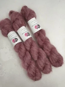 Hand dyed Kid Mohair Silk yarn, Lace weight, 50g, VINTAGE ROSE - Picture 1 of 7