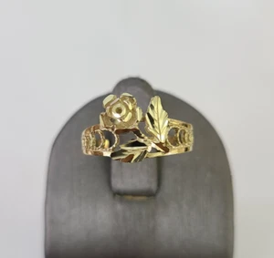10k Yellow Gold Rose Flower Ring Casual Band Genuine Brand New - Picture 1 of 7