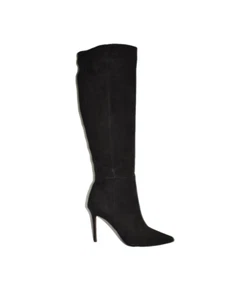 ¡Nuevo! Bota alta de gamuza Veronica Beard Lisa 6,5 M negra DD490 - Imagen 1 de 6
