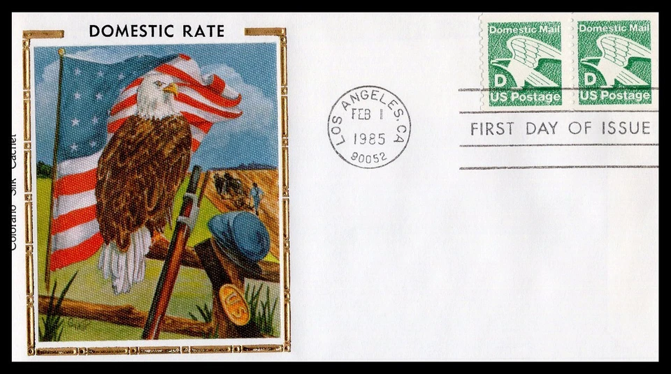 US FDC # 2112 "D" Rate (22c) Colorano Coil Pair  1985, 9J652 - Image 1 of 1