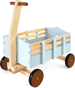 Kids Wagon Toy,Wooden Toys Cargo Walker Cart Wagon Stroller,Toddler Push and Pul - Picture 1 of 7