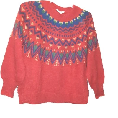 Suéter Time & Tru Talla 4-6 Pequeño lMulticolor" "Rojo Rover Combo Tejido Intarsia" Foto 1 de 4