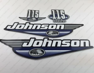Johnson 115 HP Ocean Pro 1999-2000 Outboard Decals Sticker Set Blue - Picture 1 of 8