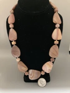 ✨Vintage Sterling Silver Banded Sandstone Jay King DTR Bead Necklace 23” - Picture 1 of 24