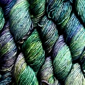 INDIECITA Blue+Green+Viol 150yd Skein Malabrigo SILKY MERINO Soft Wool+Silk YARN - Picture 1 of 1