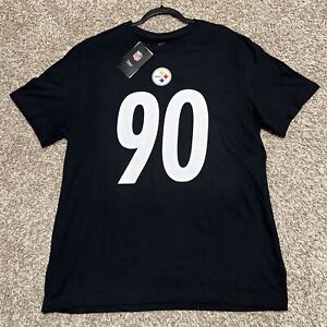 Nike TJ Watt Pittsburgh Steelers Black White Shirt Tee #90 Men’s Size XL New