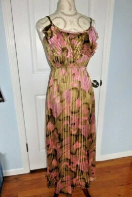 Vestido acampanado de seda transparente de gasa vestido de fiesta cóctel graduación mujeres con volantes delanteros - XS/2 Foto 1 de 4