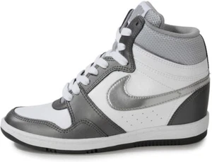 Raro Nike WMNS Force Sky High 629746 103 Blanco/Metálico Plata Gris Talla 10 EE. UU.✅ - Imagen 1 de 12