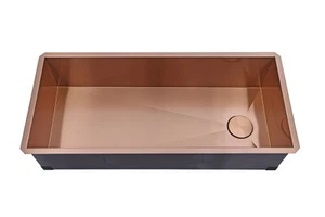 42" Satin Rose Gold Matte Copper Stainless Steel Undermount 16G Kitchen Sink - Picture 1 of 1