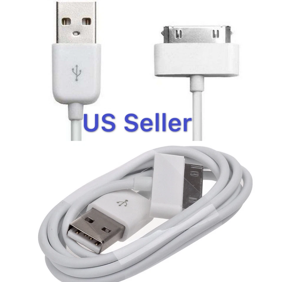 Lote Cable Cargador USB de 6 Pies Compatible para Cargar iPhone 4 4S iPod 4to Ipad_2 Foto 1 de 4