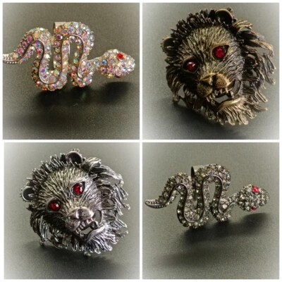 1 Ring Löwe Kopf  XXL/ Schlange  Ringschiene variabel  Modeschmuck - Bild 1 von 4