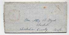 1840s Worthington MA red CDS stampless letter to Becket [6526.250]