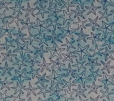 Starfish Fabric Sea Stars MICHAEL MILLER Quilters Cotton REMAIN 2/3 YARD - Image 1 of 4