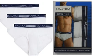Men's Nautica 3 Pack 100% Cotton Classic Briefs Underwear X60339 - Picture 1 of 7