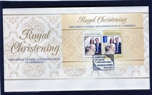 2014 Australia Royal Bautizar mini hoja cubierta primer día, como nueva - Imagen 1 de 1