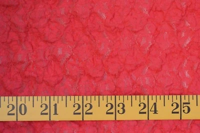 RED BUBBLE LACE LOOK POLYESTER  FABRIC  2 WAY SLIGHT STRETCH  45X54 INCHES - Image 1 of 2